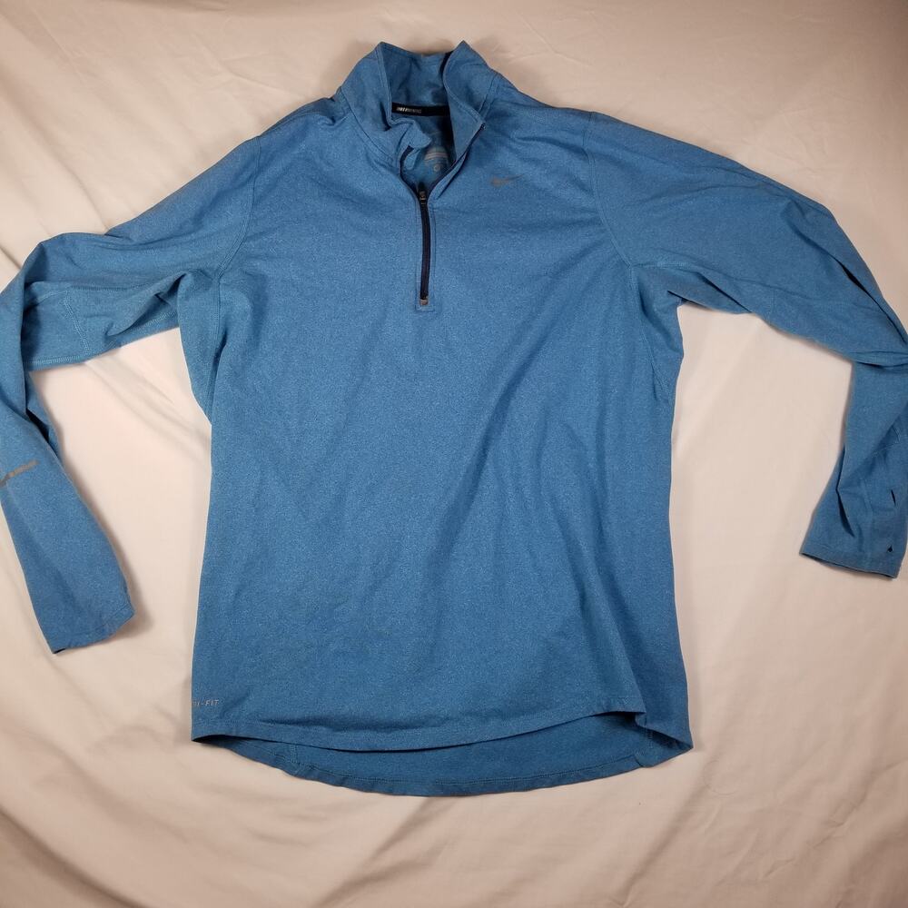 Nike Running Dri-FIT 1/2 Zip Pullover Mens Medium Blue Heathered 504606-425